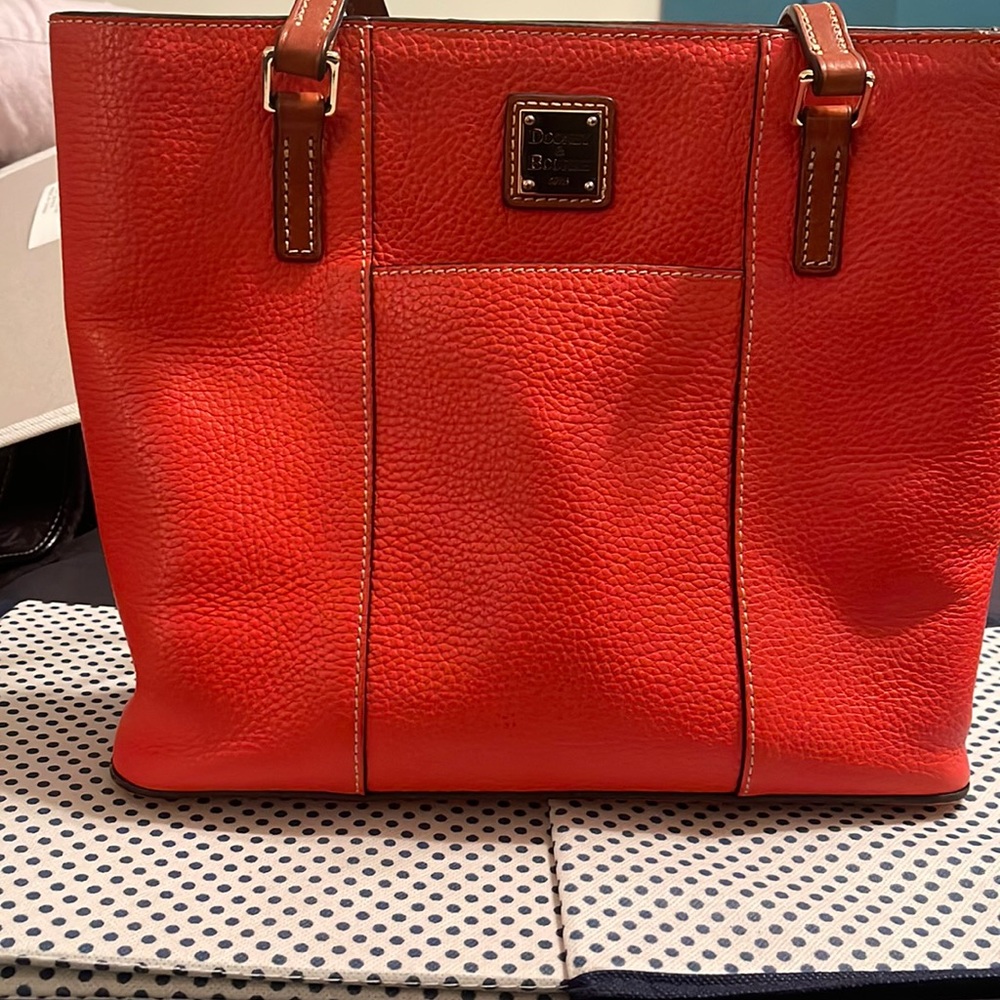 Dooney & Bourke bright red med size tote bag